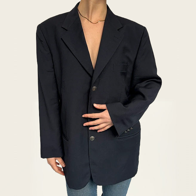 Oversized blazer in diepzwart