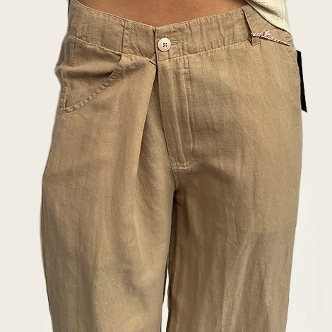Hot Buttered linnen straight leg pantalon