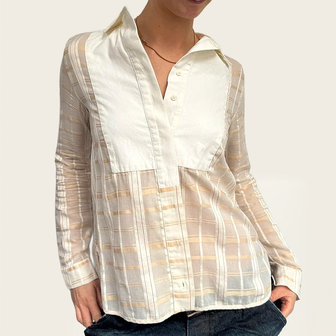 CHLOÉ STORA Crèmekleurige katoenen blouse