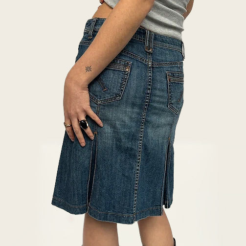 Esprit vintage denim midi rok