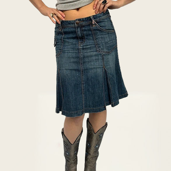 Esprit vintage denim midi rok