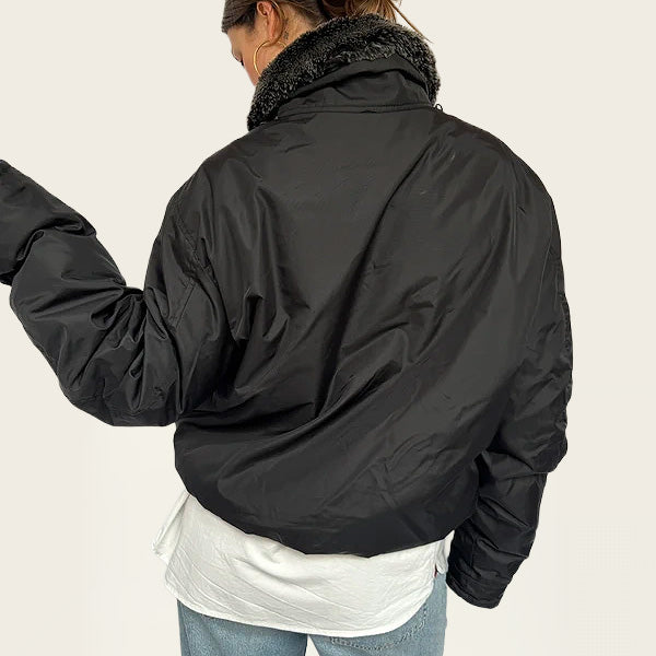 RefrigiWear zwarte waterdichte winterjas met dubbele rits