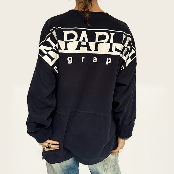 Napapijri marineblauwe sweater met back print