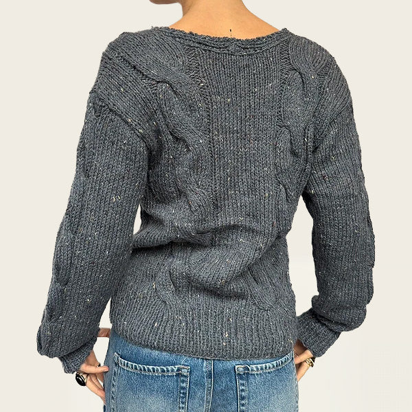 Grijs vintage trui van wol