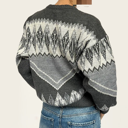 Roxy vintage grijze sweater van wolmix