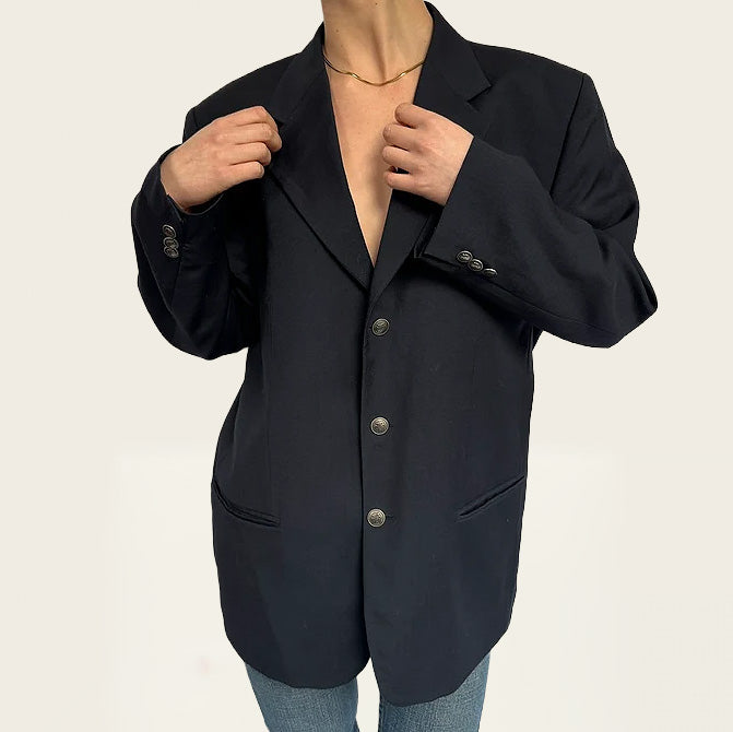 Oversized blazer in diepzwart