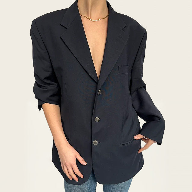 Oversized blazer in diepzwart