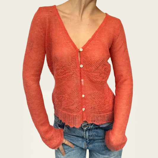 Vest in een zachte koraaltint