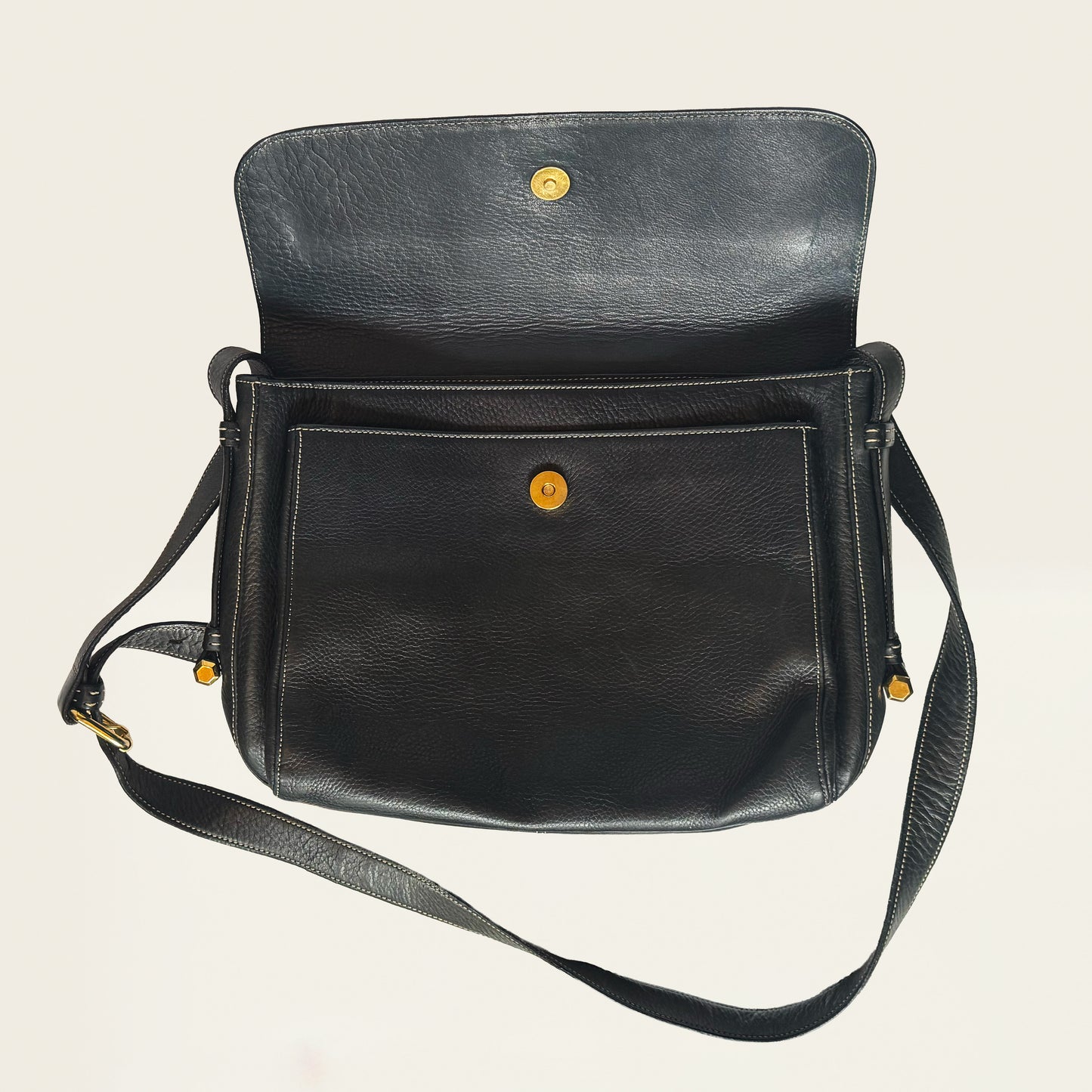 Trussardi vintage  schoudertas zwart leer