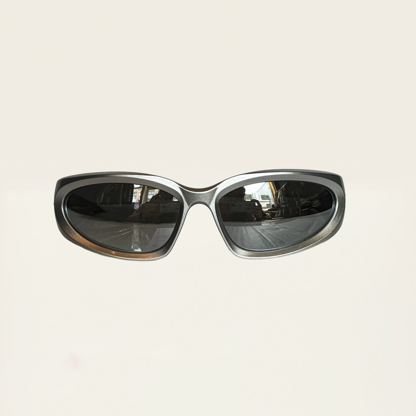 Balenciaga BB0157S Swift Reflective Oval Sunglasses