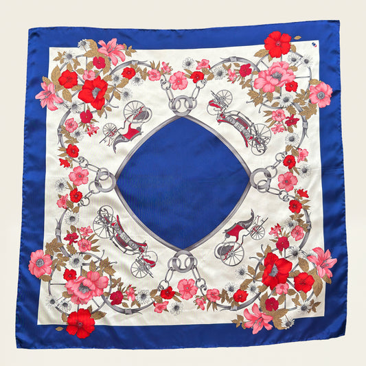 Vintage zijden sjaal met florale motieven