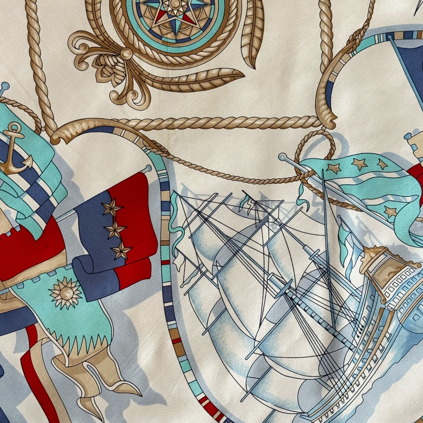 Vintage zijden sjaal nautisch motieven