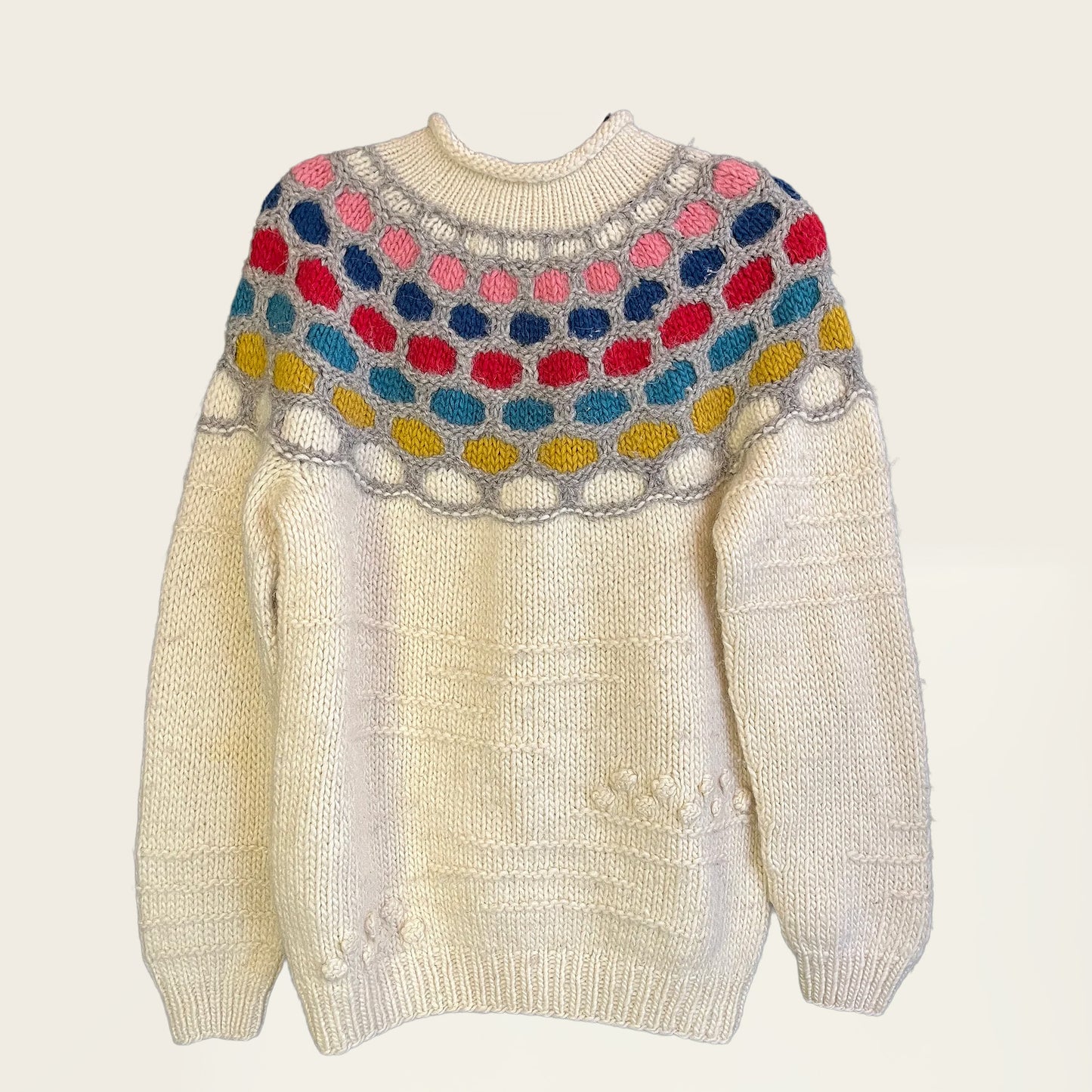 Winter vintage woille trui met kleuren